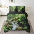 thumbnail image 2 of Manfei Kids Nature Jungle Twin Bedding Sets 7-Piece, Green Plant Botanical Bedding Comforter Set, Tree Leaf Reversible Sheet Sets, Lightweight Room Decor, 2 of 7