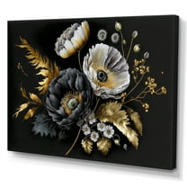 Designart Golden Gothic Floral Bouquet II Canvas Wall Art