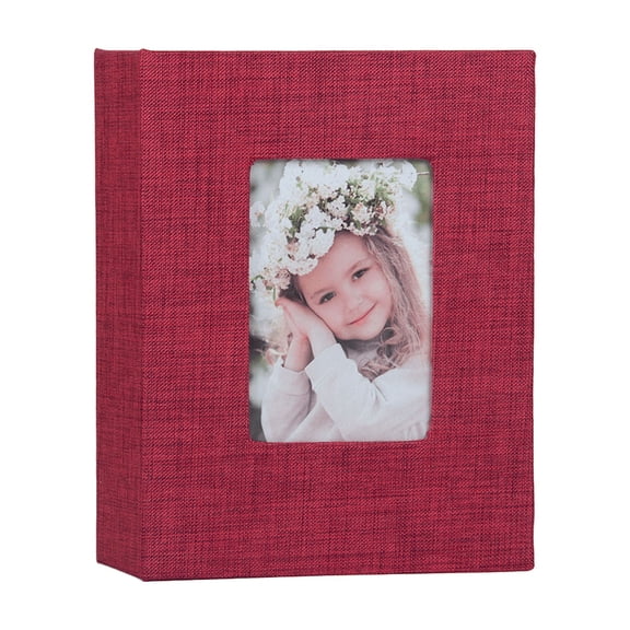 Gray Linen 4×6 Insert Photo Album, 100-Page Single-Pocket Picture Book for Travel & Family Memories