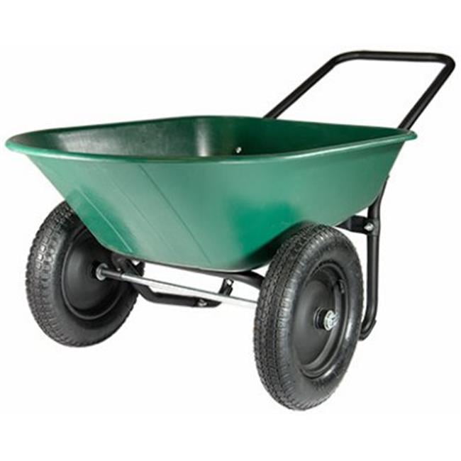 Rolling Mobile Heavy Duty 2 Tire Wheelbarrow Garden Cart Easy Loading and Dumping Utility Wagon Perfect for Transporting Soil Bricks and Construction Materials in Your Yard Lawn Garden and Warehouse 