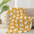 thumbnail image 4 of Cute Cartoon Ghost Yellow Blanket Halloween Lightweight Throw Blanket for Women Men Soft Cozy Fleece Couch Living Room Bed Blanket for Kids Girls Boys\u2014All Season X-Small 40x30In (Toddler) PET, 4 of 6