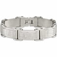 thumbnail image 4 of Stainless Steel Brushed Polished And Textured 8.25In Bracelet Made In China -Jewelry By Sweet Pea, 4 of 8