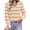 Apricot, variant on Womens Sweaters Striped Pullover Tops Lightweight Casual Long Sleeve Scalloped V Neck Knit Sweater,Holiday,Vacation Outfits,Resort Wear,Fall Winter Clothes