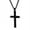 Black, variant on Men's Fashion Black/Gold/Sliver Cross Pendant Necklace F0T4