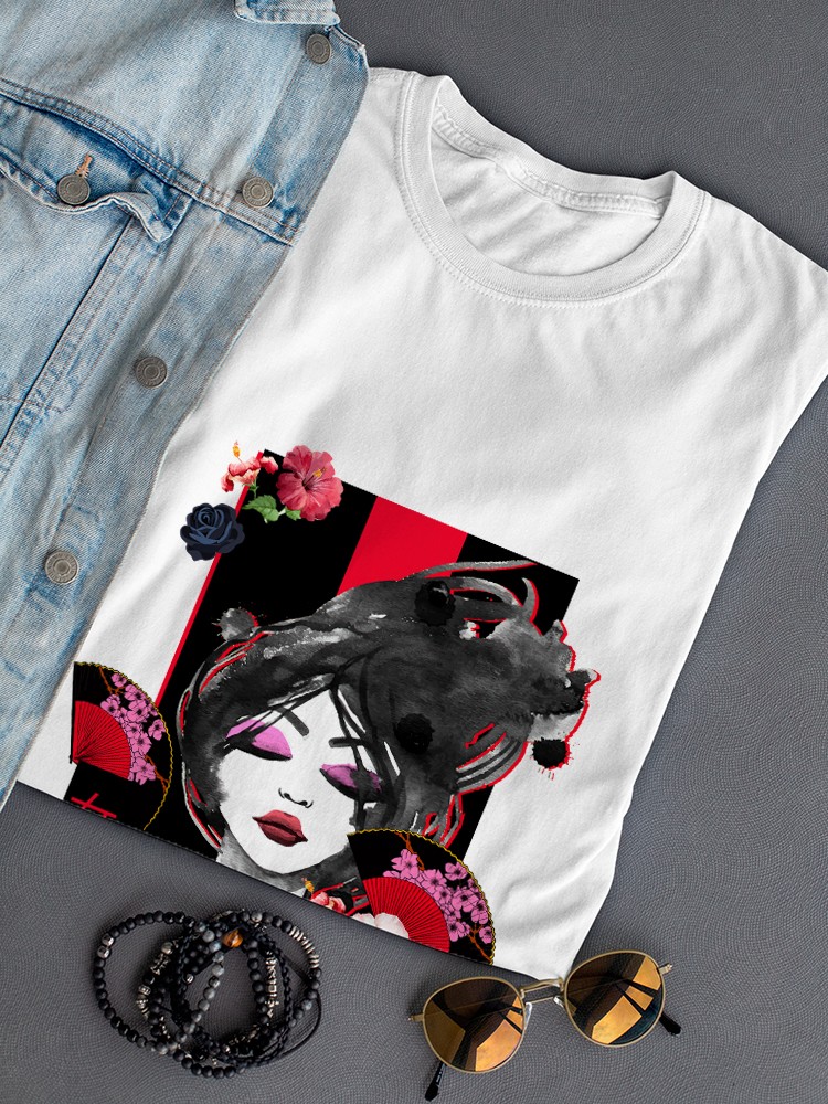 Japan Woman Flower Graphic Women White T-Shirt, Female Small - image 3 of 4