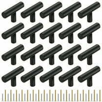 LAMIRO 20 Pack Cabinet Knobs,2 inch Kitchen Cabinet Handles,Single Hole Drawer Knobs,Black