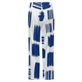 thumbnail image 6 of Abstract Blue Brush Stroke Pattern Winter Female Pants Flannel High Waist Women Pants Lady Warm Straight Leg Plush Trousers, 6 of 7