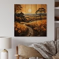 thumbnail image 2 of Designart "Farm Golden Harvest Painting III" Countryside Print on Natural Pine Wood, 2 of 5