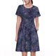 thumbnail image 1 of Balery Watercolor Indigo Vestidos sueltos de manga corta para mujer, vestidos de verano 2025, vestidos casuales de corte A con vuelo., 1 of 6