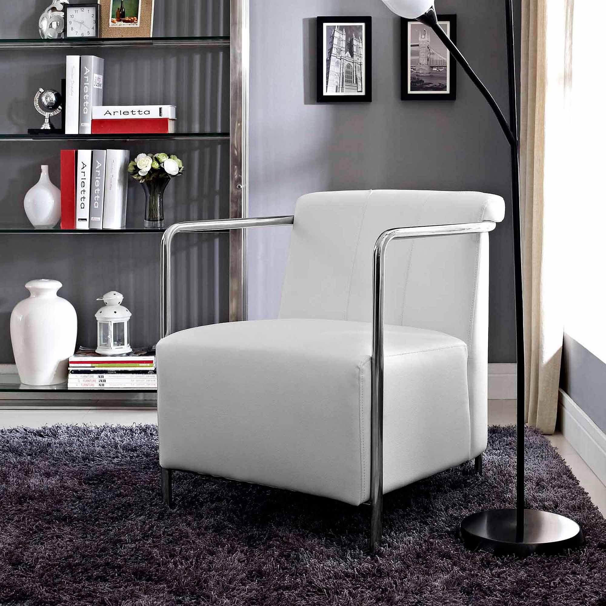 Modway Ebb Upholstered Leatherette Lounge Chair, Multiple Colors