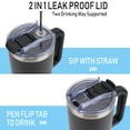 thumbnail image 6 of AYAOQIANG 40 oz Tumbler with Handle and Straw Lid Insulated Tumblers Cups with Lids Straws Double Wall Vacuum Leak Proof Stainless Steel 40oz Tumbler Travel Mug Gifts for Men or Women, 6 of 7