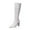 White, variant on Wide Width Women's Boots Black Pointed Toe Mid-Calf Side Zip Kitten Heel Faux Leather Fall Boots Ladies Shoes 38