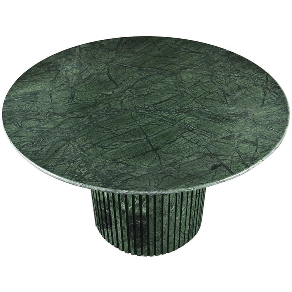 Maklaine Contemporary Green Handcrafted Genuine Marble Dining Table