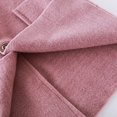 thumbnail image 5 of CPNG Girls Mid‑Length Coat Solid Color Casual Lapel Single Breasted Trench Coat Autumn Winter Relaxed Fit Windbreaker Overcoat, 5 of 8