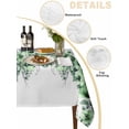 thumbnail image 5 of Green Blooms Floral Rectangle Tablecloth, Farmhouse Spring Flowers Botanical Waterproof & StainResistant Tablecloth, Washable Oil-proof Table Cover for Dining/Party/Wedding/Camping/Buffet 54x108 In, 5 of 9