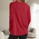 thumbnail image 3 of MHFRRA Camiseta de Manga Larga Oversize de Moda, Informal, Básica, con Cuello Redondo, para Uso Diario. Rojo, 3 of 5