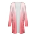 thumbnail image 6 of TKLPEHG Fall Fashion 2025 Women's Casual Lightweight with Pocketes Long Sleeve Open Front Cardigan Gradient Print Tops (Pink,XXL), 6 of 6