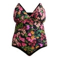 thumbnail image 4 of Time and Tru Women's and Women's Plus Plunge One Piece Swimsuit, Sizes XS-3X, 4 of 5