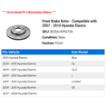 thumbnail image 2 of Front Brake Rotor - Compatible with 2007 - 2010 Hyundai Elantra 2008 2009, 2 of 2
