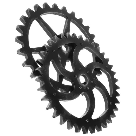 UPGRATOR Toothed Gear Wall Decor Black 2Pcs 11.6In