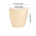 thumbnail image 6 of Upgrade Round Faux Rattan Plastic Planter, Small Succulent Plant Pot with Base Tray, Indoor Outdoor Home Decor Pot, 4.53x4.33in A, 6 of 6