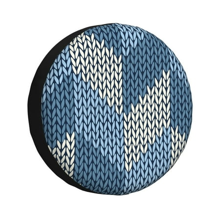 Spare Tire Cover Cozy Knitted Blue Chevron Wheel Cover Tire Covers for Trailers Car Truck Camper Universal Tire Covering Fits Diameter 16 inch