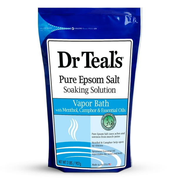 Dr Teal's Pure Epsom Salt Soak, Vapor Bath with Menthol, Camphor