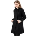 thumbnail image 1 of Abrigo De Invierno Con Bolsillos Inclinados Con Doble Botonadura Y Cuello Alto Para Mujer Negro L, 1 of 6