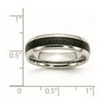 thumbnail image 2 of Stainless Steel and Black Carbon Fiber 6mm Polished Band Ring Size 9.5 Ring for Women and Men, 2 of 2