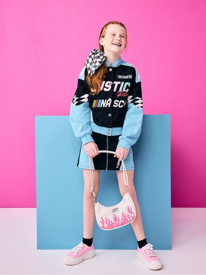 Justice Girl's NASCAR X Justice Collab Zip Front Skirt, Sizes XS