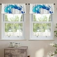 thumbnail image 2 of LALILO Kitchen Curtain Valance Splash Water White Splash Water Rod Pocket Window Curtain 52"x 18" Set of 2, 2 of 5