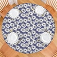 thumbnail image 2 of Blue Daisy Flower Floral Pattern Round Fitted Tablecloth with Elastic Edge,Dining Table Cover Waterproof,Outdoor Round Tablecloth for Camping,Dining,Indoor and Outdoor, 2 of 7