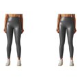thumbnail image 1 of Leggings de cuero PU Minnieouse para mujer de cintura alta color Gris SG 2piezas, 1 of 6