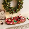 thumbnail image 6 of Byndra Christmas Printed Serving Tray, Oval Holiday Decorative Platter with Wood Rim, Festive Pattern for Coffee Table Kitchen Dining Living Room Home Decor, 6 of 6