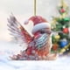 thumbnail image 2 of Diamond Crystal Critter Acrylic Keychain Pendant Car Interior Decorations Christmas Ornament Hanging Sign for Holiday Party Gift, 2 of 6