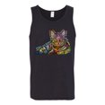 thumbnail image 3 of First We Still Your Heart Then Your Bed | Funny Neon Colorful Cat | Dean Russo Art Animal Lover Mens Tank Top, Black, Medium, 3 of 6