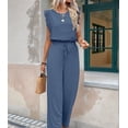 thumbnail image 5 of Osfvolr Jumpsuits for Women 2025 Summer Ruffle Sleeves Square Neck Rompers Drawstring Overalls with Pockets Royal Blue M, 5 of 8