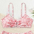 thumbnail image 4 of Swimsuit for Girls Kids Girl Floral Prints High Waist Bikini Set 2 Piece Swimsuit Swimwear Bathing Suit Bathing Suits for Girls Red 8 Years-9 Years, 4 of 5