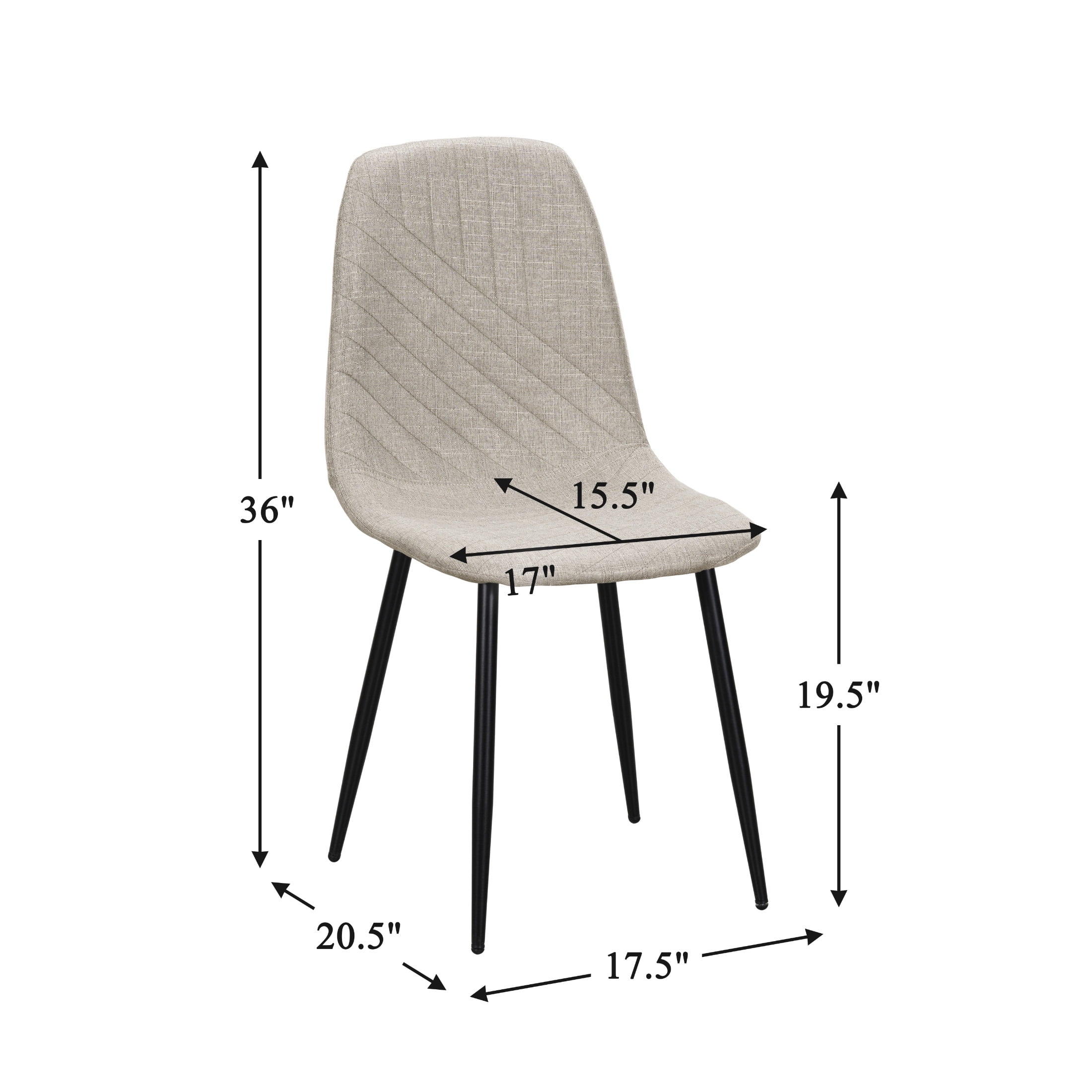 OakvillePark Ella Contemporary Textured Fabric Dining Side Chairs, Taupe (Set of 4)
