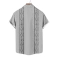 thumbnail image 7 of ZVAVZ Mens Cuban Collar Shirts Summer Guayabera Button Down Shirt Short Sleeve Oversized Vacation Tops Summer Lightweight Resort Wear Gray S, 7 of 7