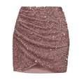 thumbnail image 5 of YMNXA Womens Skirt High Waist Solid Color Pleated Hem Stylish Comfortable Mini Skirt For Party Pink L, 5 of 5