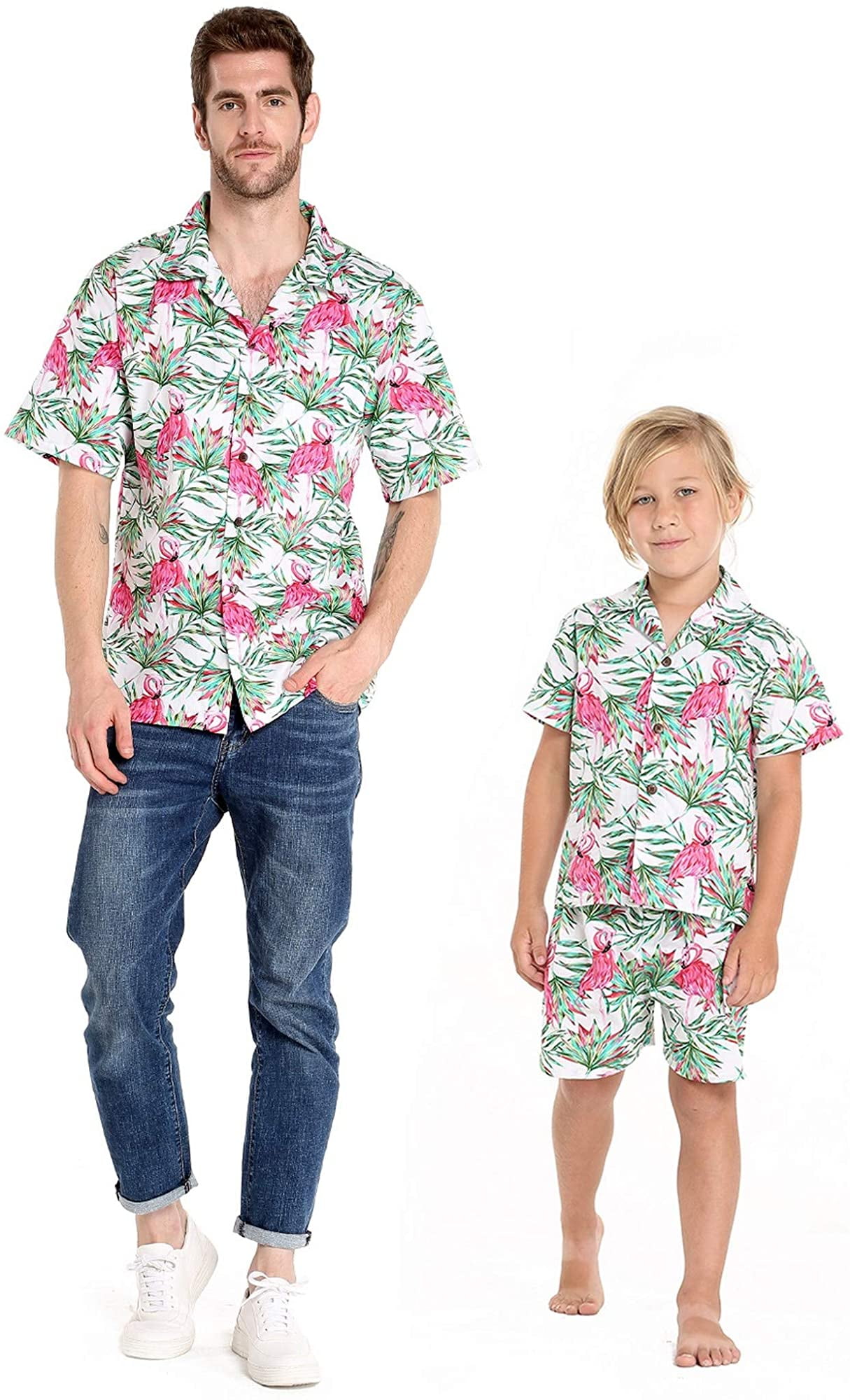 Matching Father Son Hawaiian Luau Outfit Men Shirt Boy Shirt Shorts ...