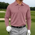 thumbnail image 6 of IAJDKMEK Men's Long Sleeve Waffle Shirts - Solid Color Big Knit, Lightweight Breathable Pullover Tops, Casual T-Shirts for Men, Perfect Spring Autumn Layering,Pink 3XL, 6 of 6
