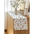 thumbnail image 5 of Table Runner 60 Inches Long for Kitchen Dining, Easter Dresser Scarf Farmhouse, Dining Table Decorations for Wedding/Parties, Spring Farmhouse Rabbits Eggs Leaves Flowers 13 x 60 In, 5 of 8