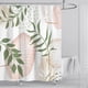 thumbnail image 4 of Juego de cortina de ducha con hojas: elegante diseño abstracto verde, acuarela tropical, decoración de baño moderna con ganchos, tela lavable, 4 of 5