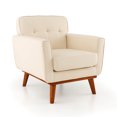 thumbnail image 1 of Costway Fauteuil Moderne en Tissu de Lin avec Coussin Amovible Beige, 1 of 10