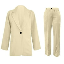 RQYYD Suits for Women 2023 Blazer Sets Women 2 Piece Outfits Business Casual Outfits 2023 Dressy Casual Pant Suits Plus Size Wide Pants Suit Set