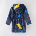 thumbnail image 6 of zuwimk Boys Fleece Robe Hooded Toddler Soft Bathrobe Pajamas Sleepwear for Kids Girls(Blue,6-7 Years), 6 of 8