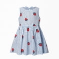 thumbnail image 4 of NOLDARES Toddler Girls Cotton Sleeveless Dress Loose Casual A-Line Skater Dresses(Blue,18-24 Months), 4 of 4