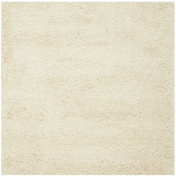 SAFAVIEH Santa Monica Cali Solid Shag Area Rug, Ivory, 3' x 3' Square